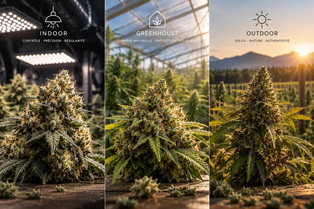 🌱 Indoor vs Greenhouse vs Outdoor : voit-on vraiment la différence ? EASYQUAL CBD SHOP